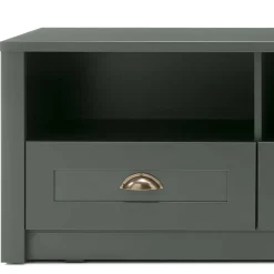 Outlet Wohnen 158x47x43 Landhaus TV Board in Dunkelgrün - Niestov