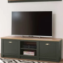 Outlet Wohnen 152x51x45 Landhaus TV Board in Graugrün - Eylan