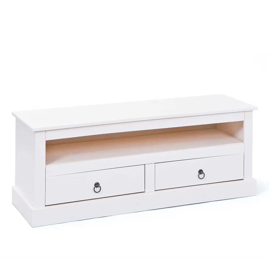 Online Wohnen 118x45x39 Landhaus TV Board in Weiß - Rosanna