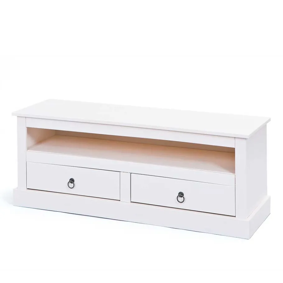 Online Wohnen 118x45x39 Landhaus TV Board in Weiß - Rosanna