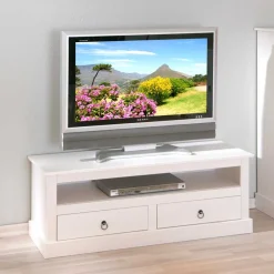 Online Wohnen 118x45x39 Landhaus TV Board in Weiß - Rosanna