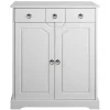 Outlet Wohnen 81x93x37 Landhaus Vertiko in Weiß gewachst - Vesrav