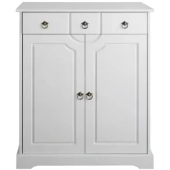 Outlet Wohnen 81x93x37 Landhaus Vertiko in Weiß gewachst - Vesrav