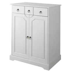 Outlet Wohnen 81x93x37 Landhaus Vertiko in Weiß gewachst - Vesrav