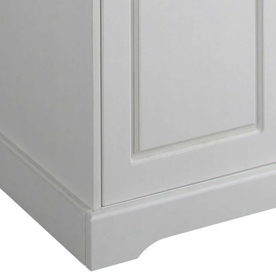 Outlet Wohnen 81x93x37 Landhaus Vertiko in Weiß gewachst - Vesrav