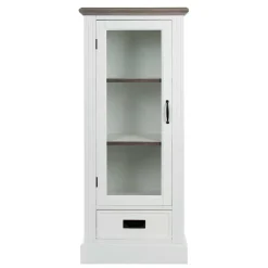 Sale Wohnen 54x130x36 Landhaus Vitrine mit Tür & Schublade - Bleaks