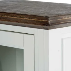 Sale Wohnen 54x130x36 Landhaus Vitrine mit Tür & Schublade - Bleaks