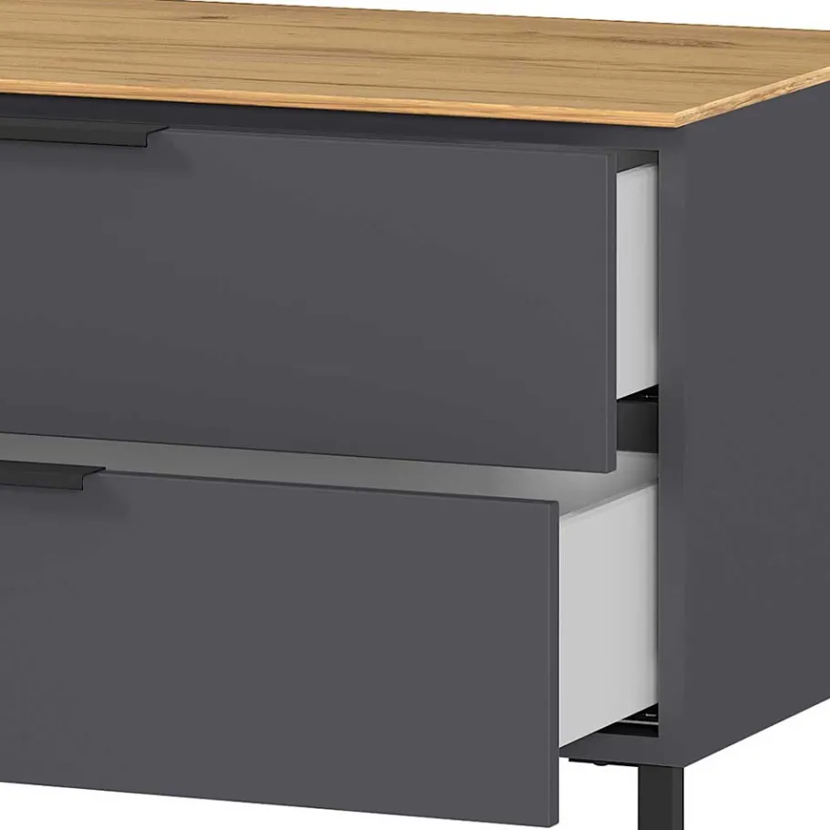 Discount Wohnen 16x47x47 Lowboard mit zwei Schubladen & Klappe - Lurys I