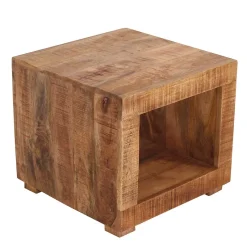 Clearance Wohnen 50x45x50 Mangoholz Wohnzimmertisch mit Ablageboden - Enzetra