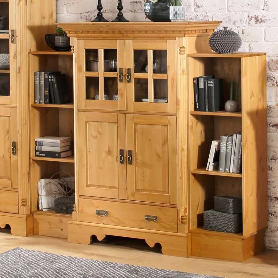 Wohnen 100x147x45 Massivholz Highboard im Landhaus Stil - Fausanda