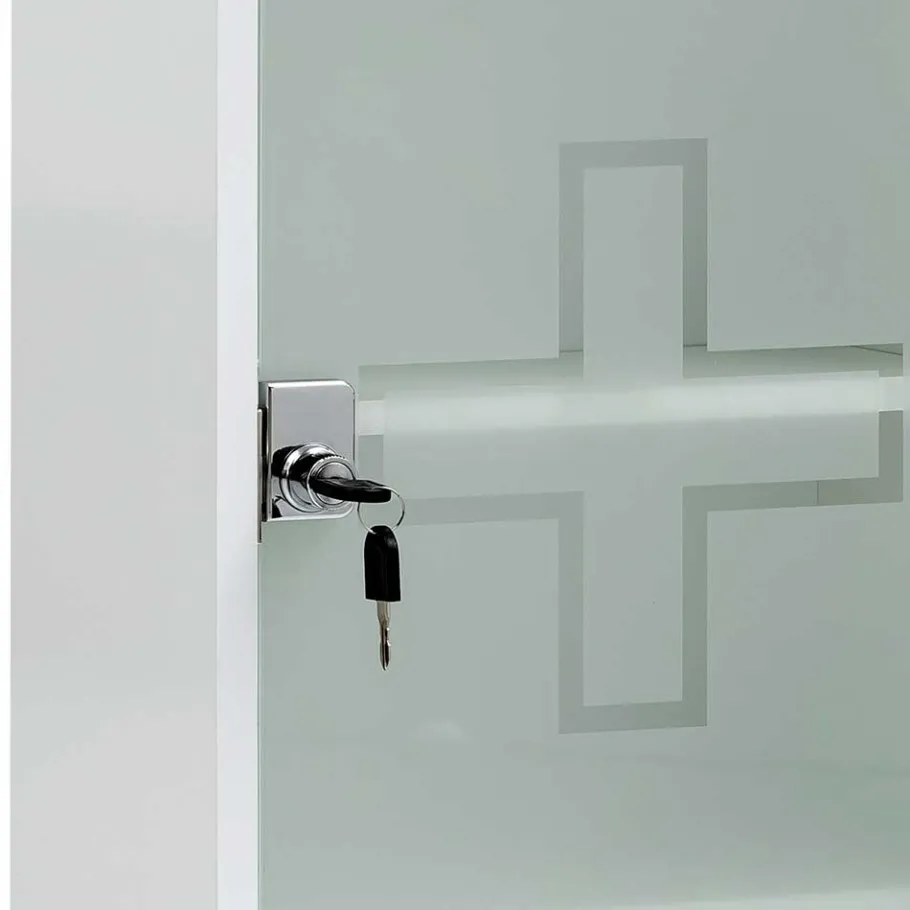 Sale Wohnen 34x72x20 Medizinschrank mit Glastür abschließbar - Spanola
