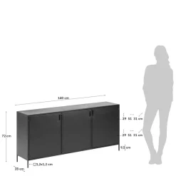 Sale Wohnen 160x72x35 Metall Sideboard mit drei Türen - Magde