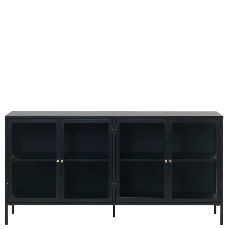 Online Wohnen 170x85x40 Metall Sideboard mit vier Glastüren - Butoaie