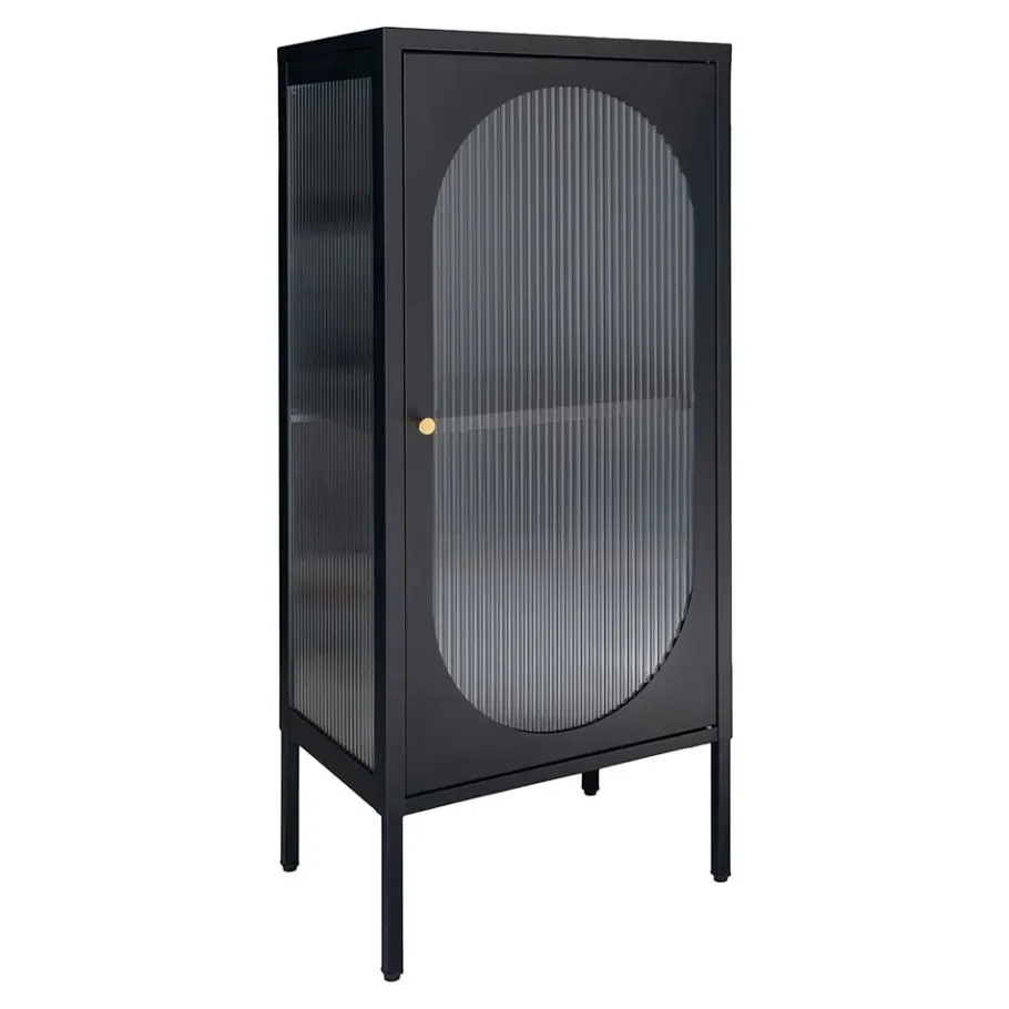 Hot Wohnen 50x110x35 Metallschrank mit Glastür modern - Gabadoza