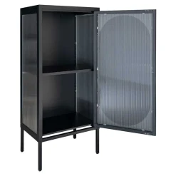 Hot Wohnen 50x110x35 Metallschrank mit Glastür modern - Gabadoza