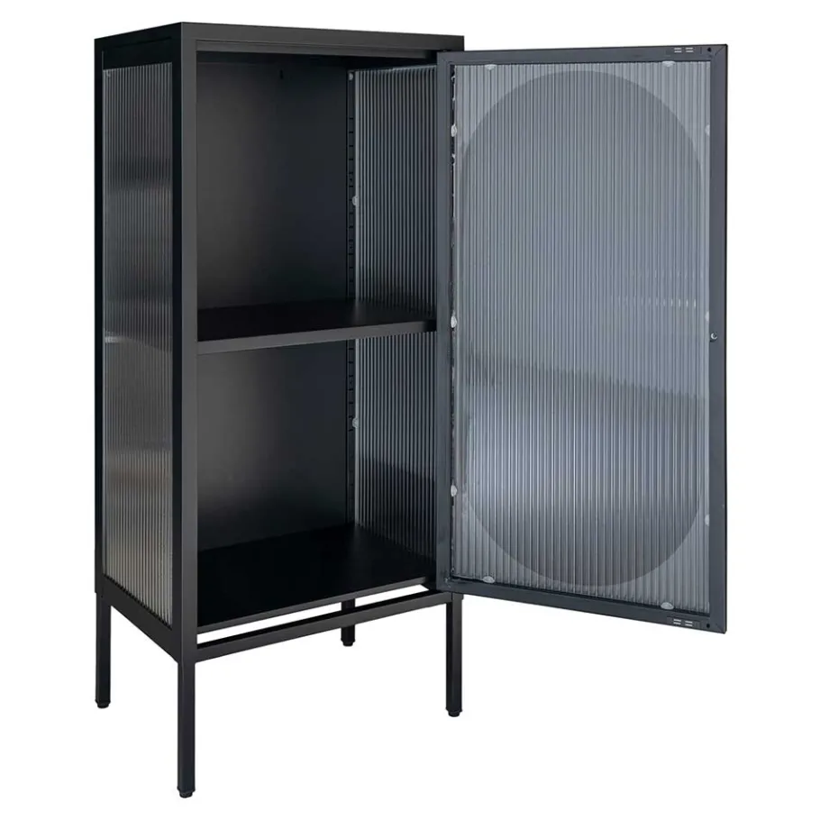 Hot Wohnen 50x110x35 Metallschrank mit Glastür modern - Gabadoza