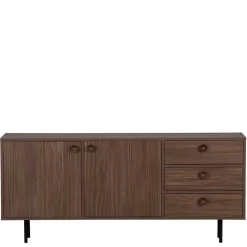 New Wohnen 145x64x40 Mid Century Kommode in Walnuss - Essyno