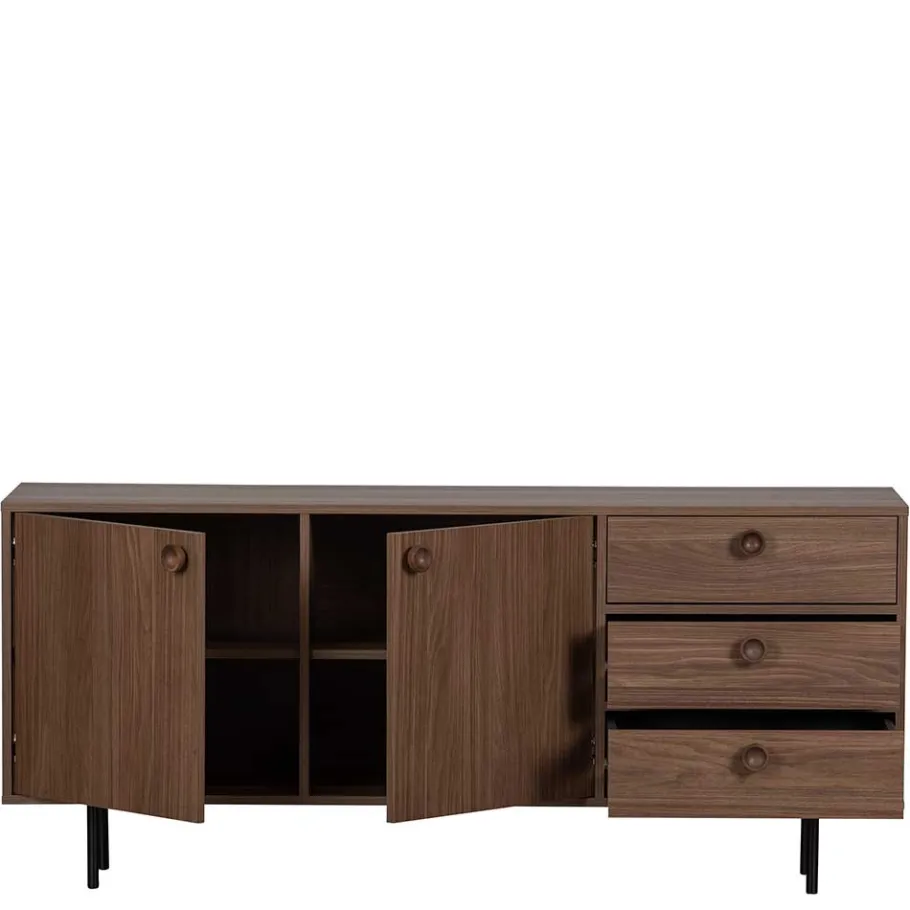 New Wohnen 145x64x40 Mid Century Kommode in Walnuss - Essyno