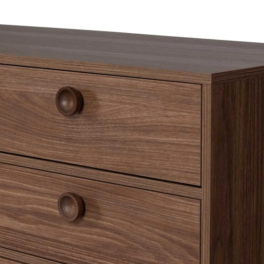 New Wohnen 145x64x40 Mid Century Kommode in Walnuss - Essyno