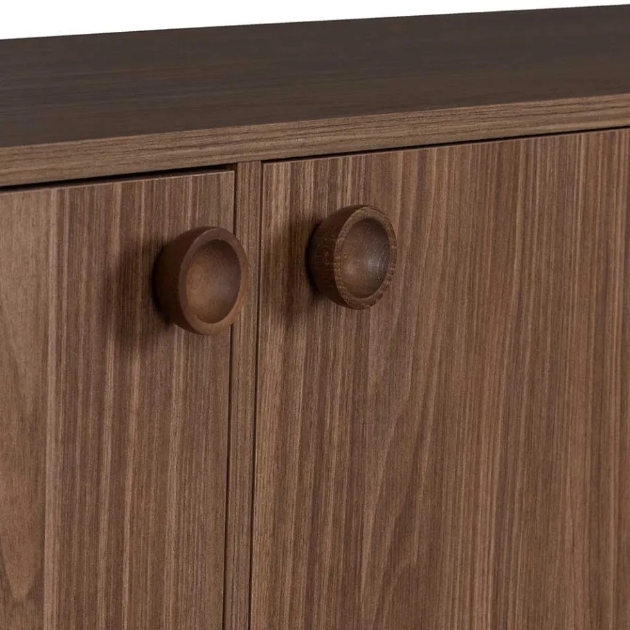 New Wohnen 145x64x40 Mid Century Kommode in Walnuss - Essyno