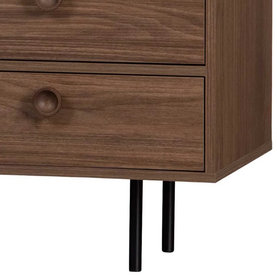 New Wohnen 145x64x40 Mid Century Kommode in Walnuss - Essyno