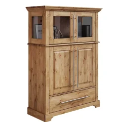 Outlet Wohnen 94x133x39 Modern Country Highboard aus Kiefer massiv - Noellisa