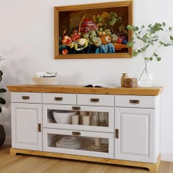 Best Wohnen 180x84x84 Moderne Anrichte in Weiß & Honig - Brasivon