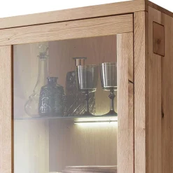 Online Wohnen 103x148x40 Modernes Holz-Highboard mit Glaseinsatz - Embleys