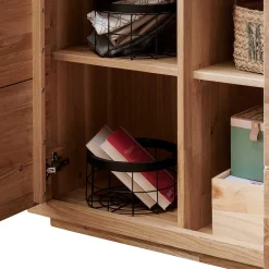 Online Wohnen 103x148x40 Modernes Holz-Highboard mit Glaseinsatz - Embleys
