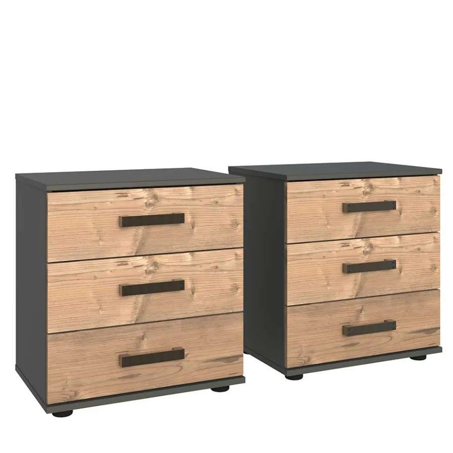 Clearance Wohnen 52x58x38 Nachtkommode in Tanne Dekor - Ardila