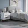 Best Wohnen 48x60x40 Nachtkommode in Weiß & Eiche - Setubal