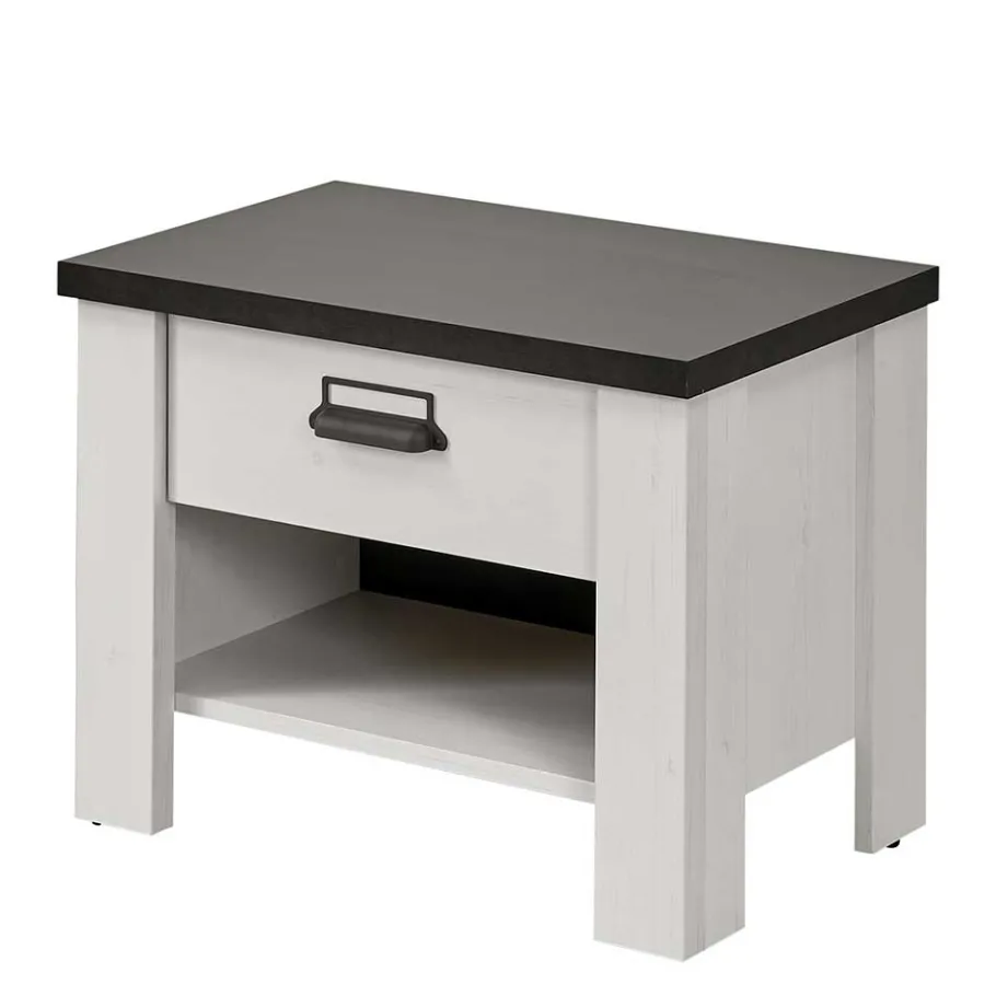 New Wohnen 60x46x39 Nachtkommode mit Fach und Schublade - Tramos