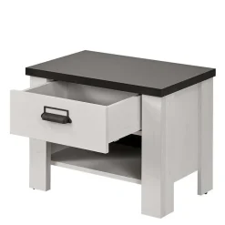 New Wohnen 60x46x39 Nachtkommode mit Fach und Schublade - Tramos