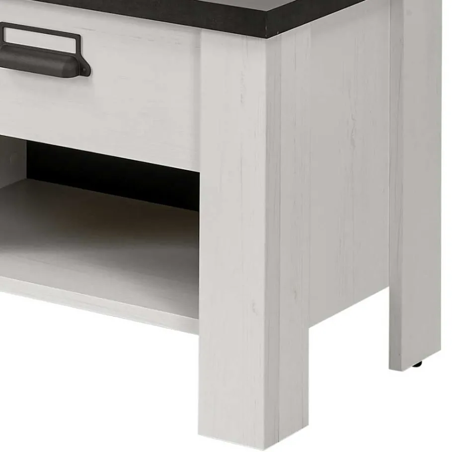 New Wohnen 60x46x39 Nachtkommode mit Fach und Schublade - Tramos