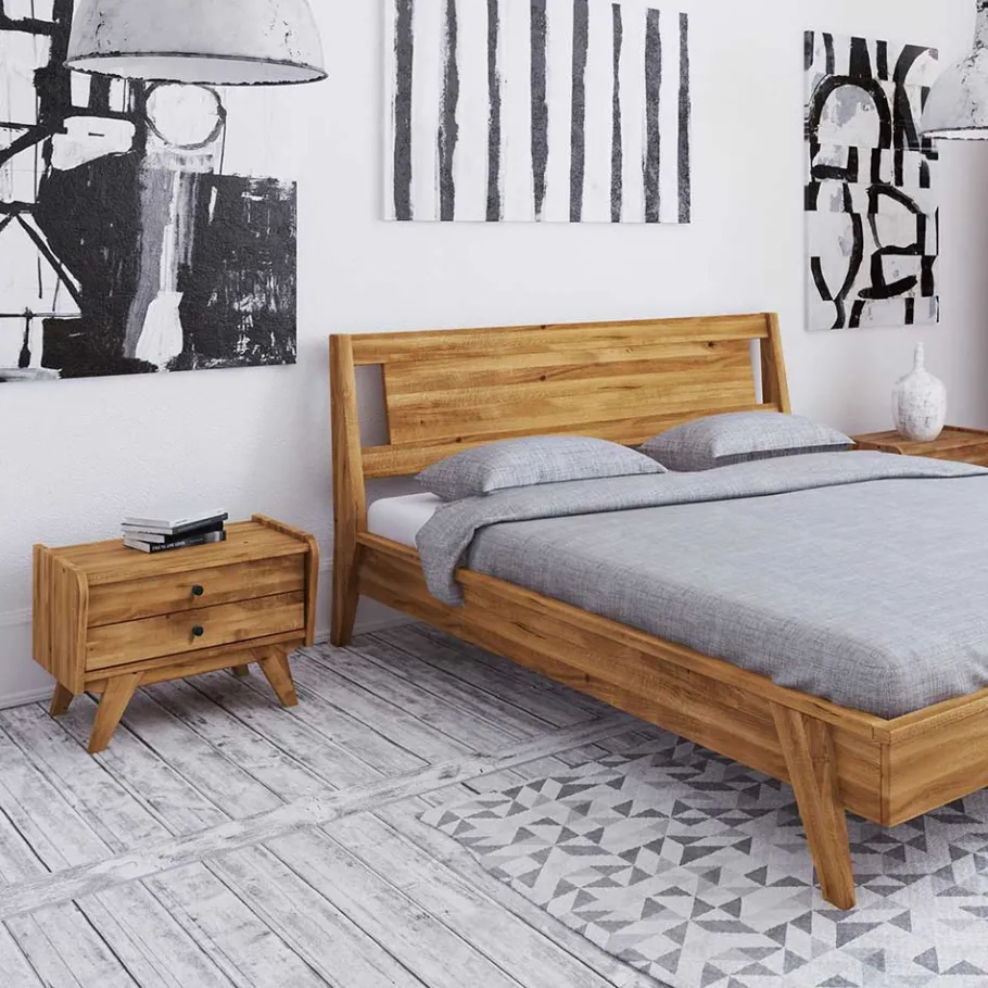 Online Wohnen 55x43x39 Nachtkommode mit zwei Schubladen - Hardus