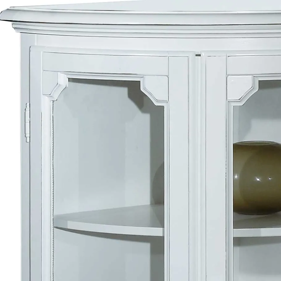 Sale Wohnen 52x112x52 Niedrige Eckvitrine im Vintage Look - Zarinas