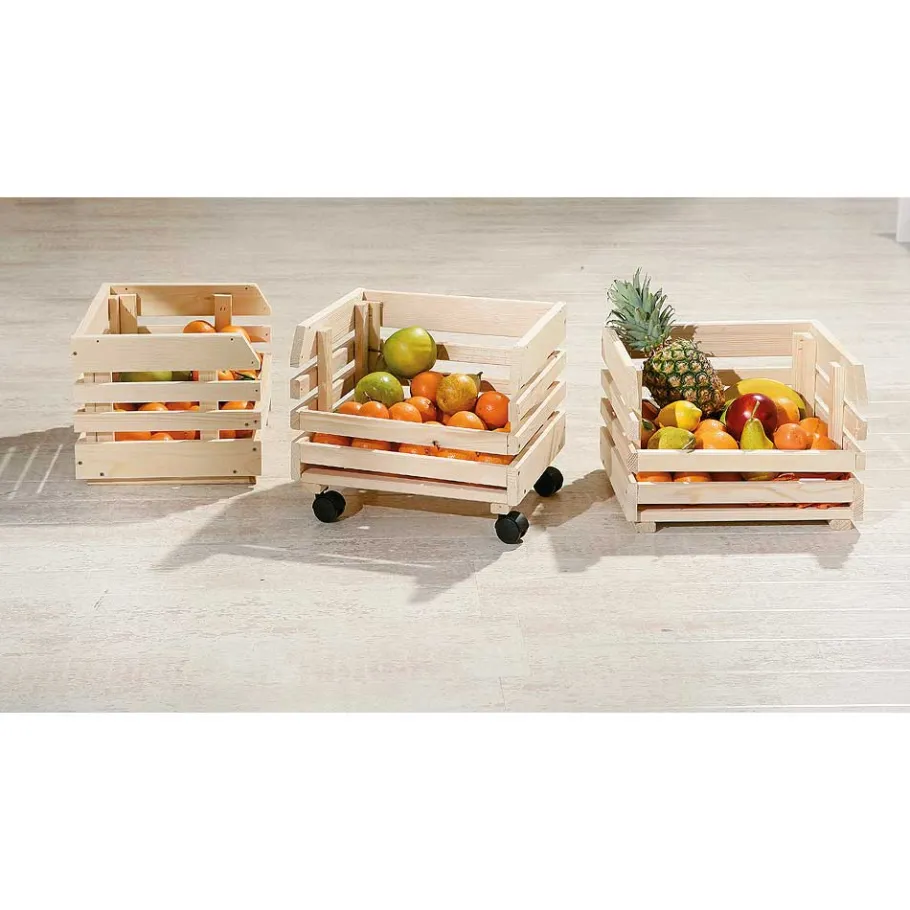 Clearance Wohnen 37x80x30 Obst & Gemüse Regal aus Massivholz - Yutaha