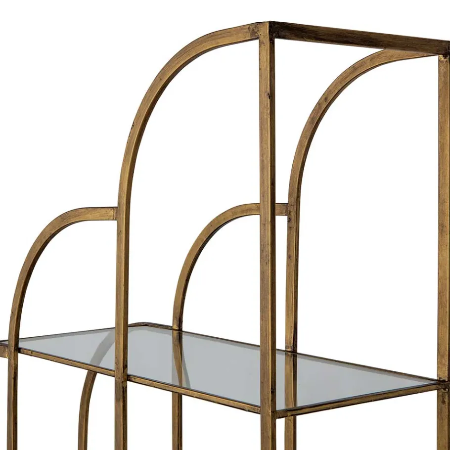 New Wohnen 96x190x35 Offenes Regal in Altmessing Metall - Valencra