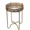 New Wohnen 41x51x41 Orient Beistelltisch mit Spiegelglas - Delamaro