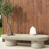 Hot Wohnen 140x30x60 Ovaler Tisch aus Leichtbeton - Catania