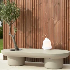 Hot Wohnen 140x30x60 Ovaler Tisch aus Leichtbeton - Catania