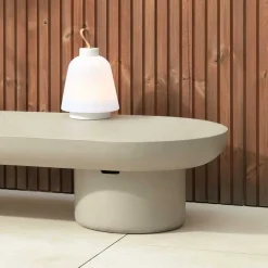 Hot Wohnen 140x30x60 Ovaler Tisch aus Leichtbeton - Catania