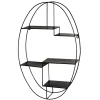 Online Wohnen 44x71x16 Ovales Wandregal aus Metall in Schwarz - Jaglyn