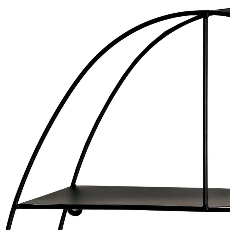 Online Wohnen 44x71x16 Ovales Wandregal aus Metall in Schwarz - Jaglyn