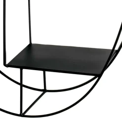 Online Wohnen 44x71x16 Ovales Wandregal aus Metall in Schwarz - Jaglyn
