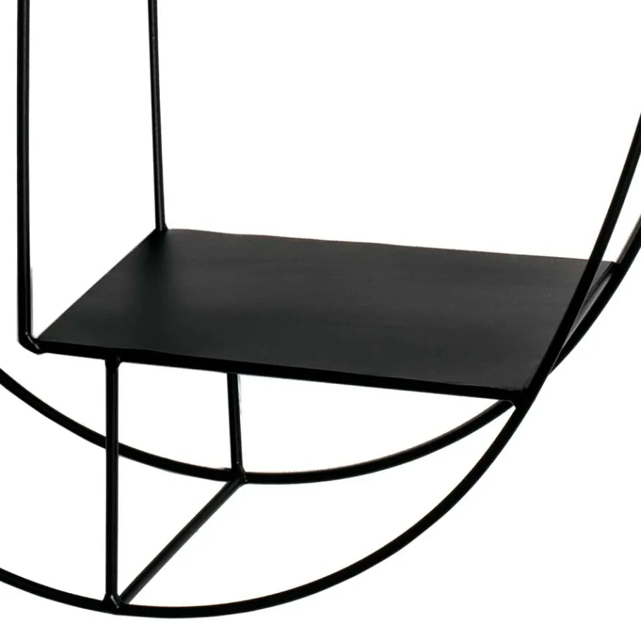 Online Wohnen 44x71x16 Ovales Wandregal aus Metall in Schwarz - Jaglyn