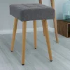 Wohnen 32x47x32 Polsterhocker in Anthrazit Stoff - Zoom