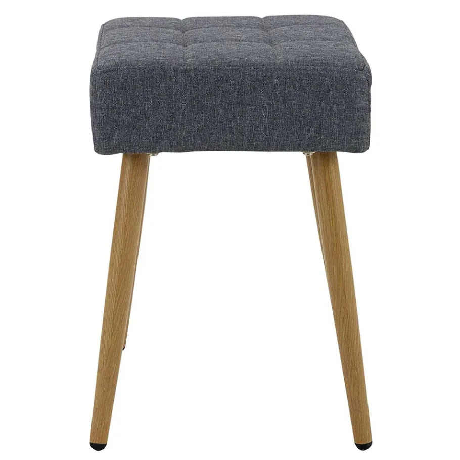 Wohnen 32x47x32 Polsterhocker in Anthrazit Stoff - Zoom