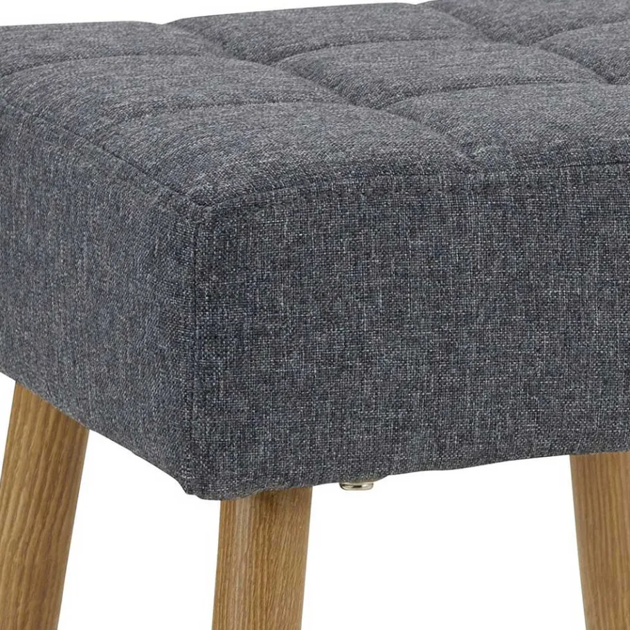Wohnen 32x47x32 Polsterhocker in Anthrazit Stoff - Zoom