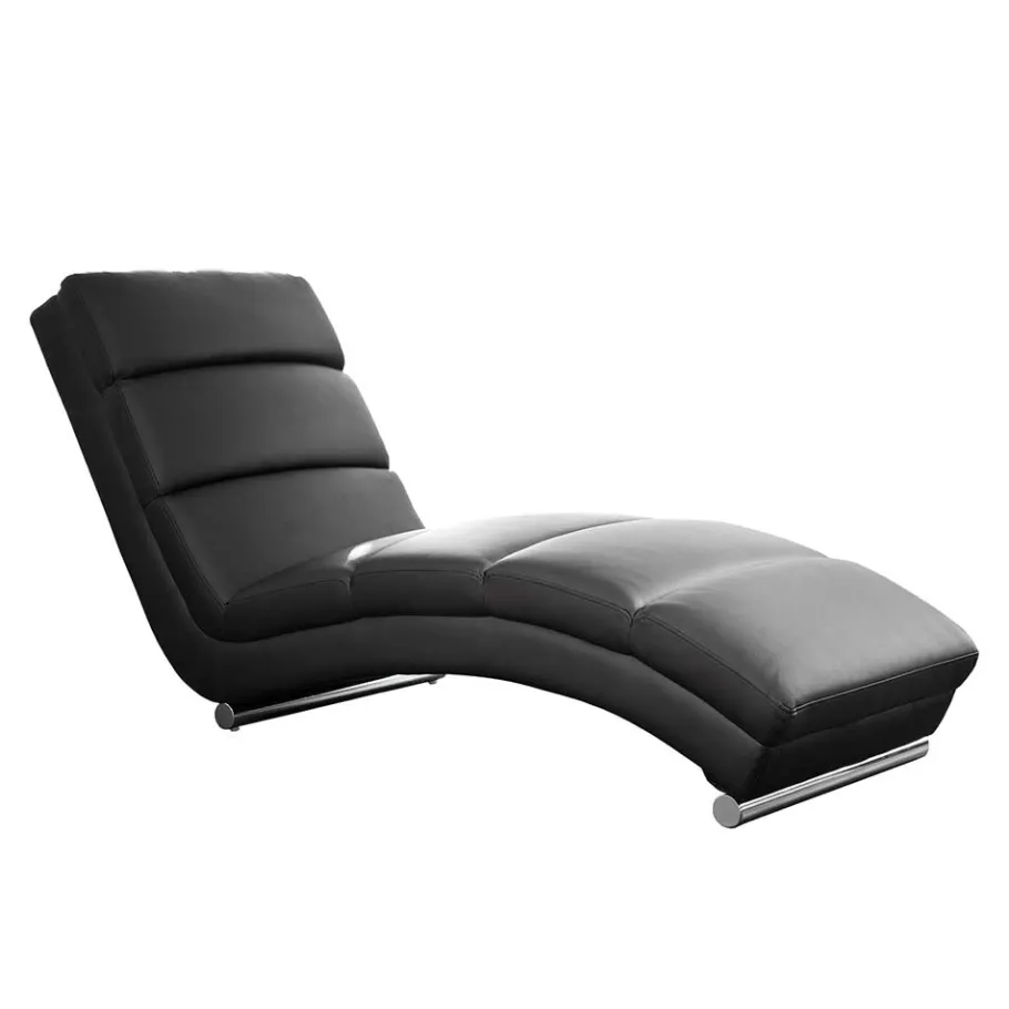 Sale Wohnen 60x82x170 Polsterliege in Schwarz Kunstleder - Elias